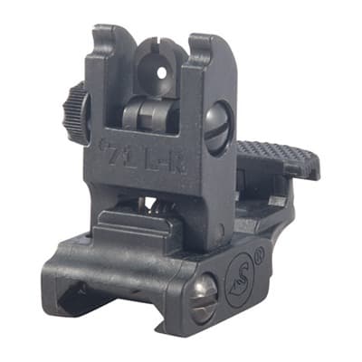 Ar-15 Low Profile Rear Sight - Ar-15 Flip-Up Adjustable Low Profile Rear Sight Black