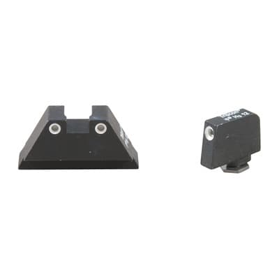 Xl Tall Optic Compatible Trit Sights Glock(R) (Excludes 42,43,48) - Xl Opt Comp 3-Dot Sights Trit/Wht Ol .315''''f/.394''''r For Glock