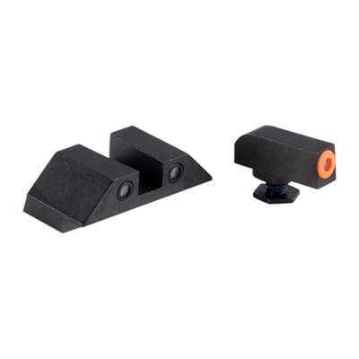 Perfect Dot Tritium Night Sights For GlockA(R) - Glock 17/19/33/46 Orange Front & Black Square Notch Rear