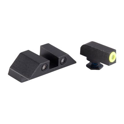 Perfect Dot Tritium Night Sights For GlockA(R) - Glock 17/19/33/46 Yellow Front & Black Square Notch Rear