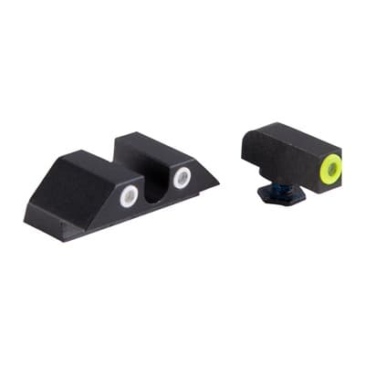 Perfect Dot Tritium Night Sights For GlockA(R) - Glock 17/19/33/46 Yellow Front & Clear U Notch Rear