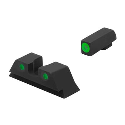 Hvs GlockA(R) Night Sight Sets - Hvs Set GlockA(R) 9/40/357, Green Outline Front