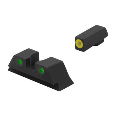 Hvs GlockA(R) Night Sight Sets - Hvs Set GlockA(R) 9/40/357, Yellow Outline Front
