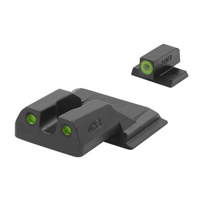 Hvs S&W M&P Shield Night Sight Sets - Hvs Set S&W M&P Shield, Green Outline Front