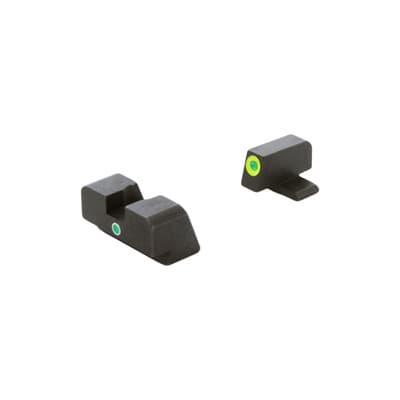 I-Dot Tritium Sight Set For Fn High Power(R) - I-Dot Sight Set Lumigreen Outline For Fn High Power Black