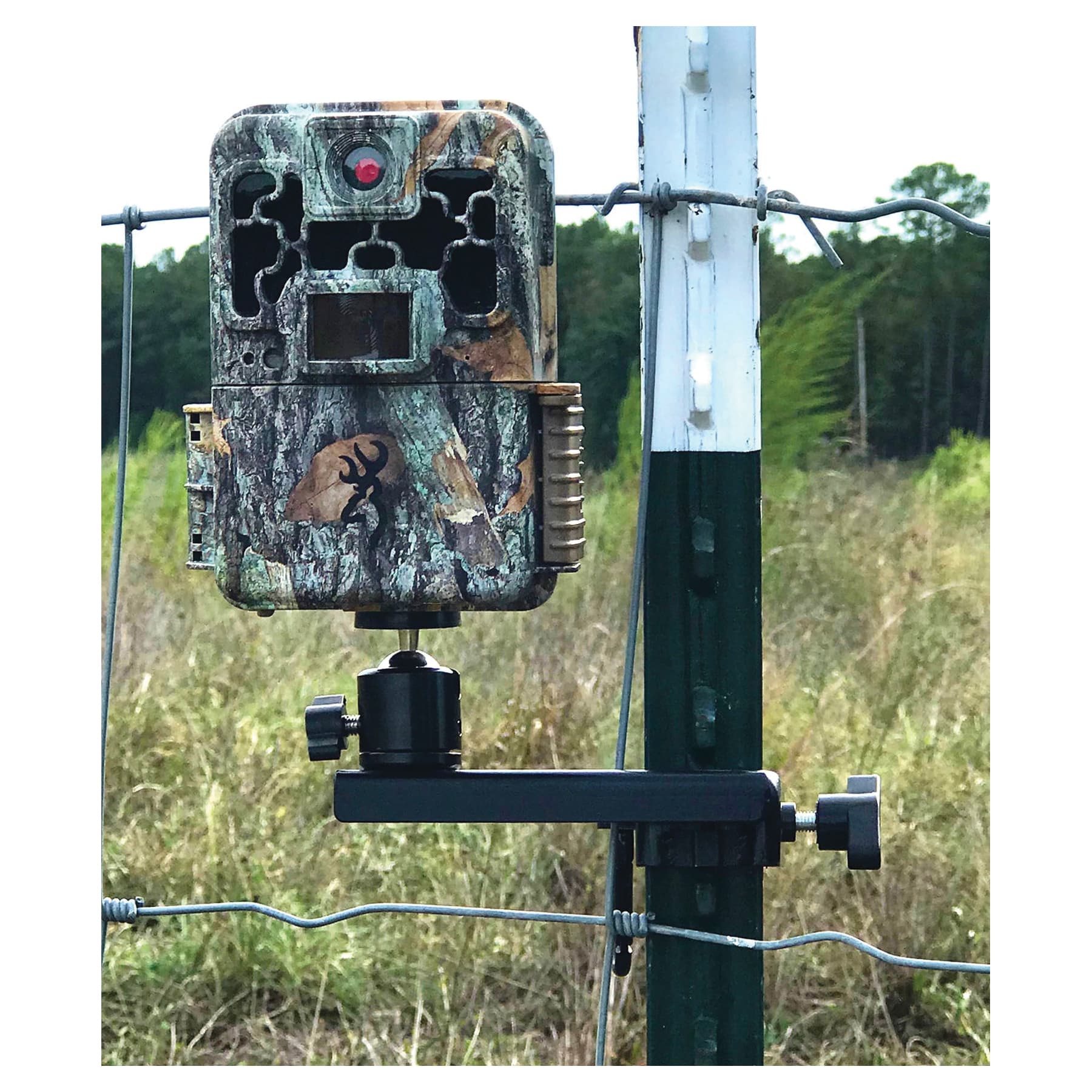 Browning Trail Camera Steel Camera T-Post Mount - Black Powder Coated for Secure Attachment - CTM