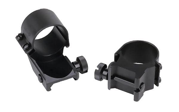 Weaver 1 inch Medium Aluminum See Through 2-Piece Extended Tactical Style Scope Ring, Matte Black - 49091