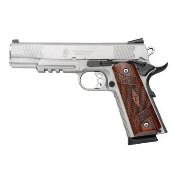 Smith & Wesson SW1911TA E-Series Tactical Accessory Rail .45 ACP Pistol, Matte Silver - 108411