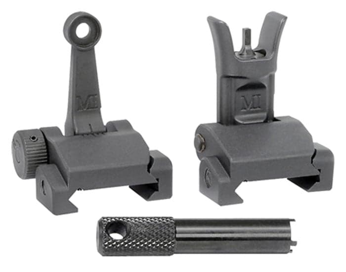 Midwest Industries Combat Rifle Flip Up Sight Set, Front/Rear - MI-CRS-SET