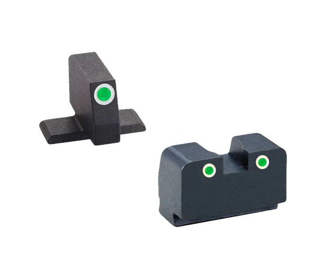 AmeriGlo Suppressor Height 3-Dot Night Sight w/ Tritium Green & White Outline For Springfield - XD181
