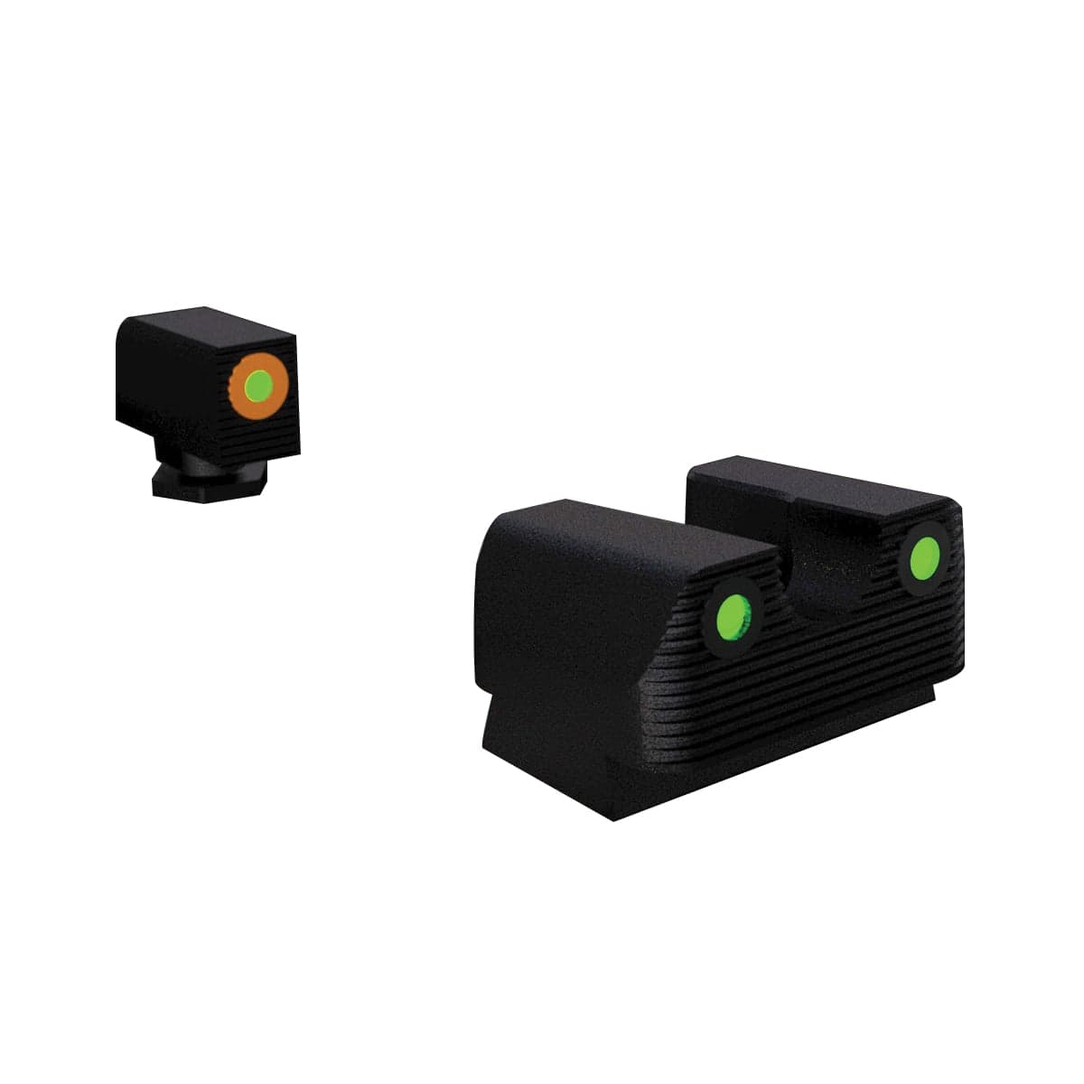 Rival Arms Tritium Standard Height Night Sight for Glock 42, 43 Pistols, Green with Orange Outline Front, Green Rear - RA2A231G