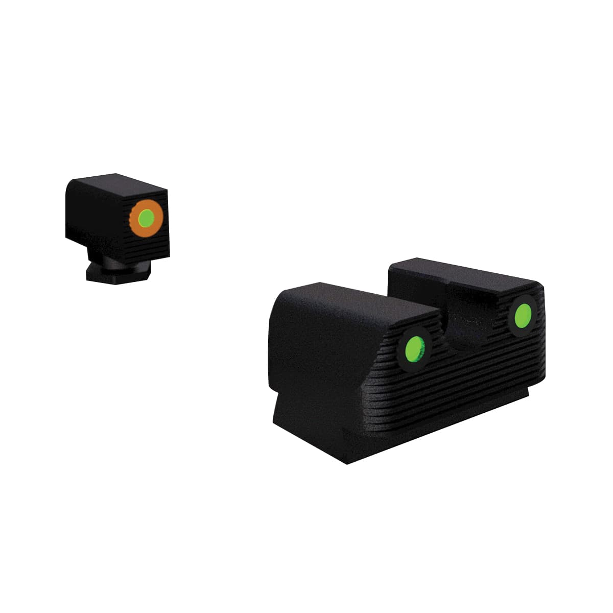 Rival Arms Tritium Standard Height Night Sight for Glock 42, 43 Pistols, Green with White Outline Front, Green Rear - RA2B231G