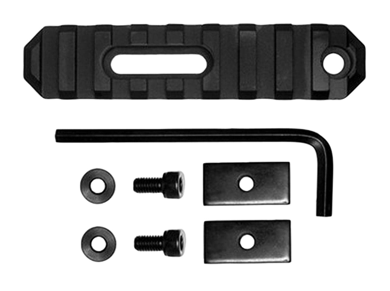 GrovTec Stock AR Aluminum 9-Slot Picatinny Rail, 3.8" L, Type III Anodized Black - GTSW190