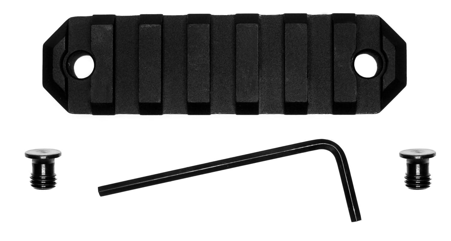 GrovTec KeyMod Aluminum 7-Slot Picatinny Rail, 3" L, Type III Anodized Black - GTSW228