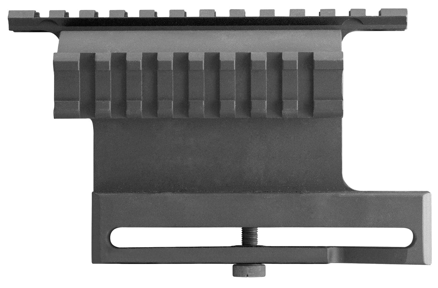 Aim Sports Aluminum Double Side Picatinny Rail Mount, Anodized Black - MK007