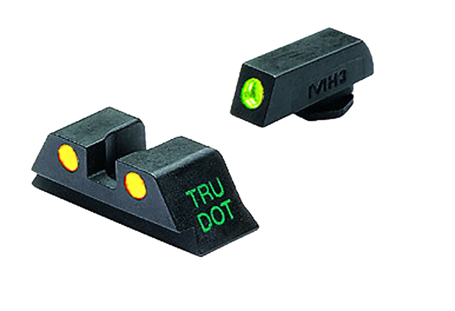 Meprolight Tru-Dot Front/Rear Night Sight Set for Glock 17, 19-23 Pistol, Green Yellow - ML10224Y