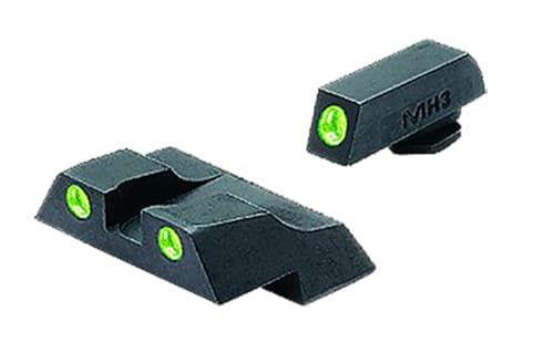 Meprolight Tru-Dot Fixed Front/Rear Night Sight Set for Glock 26/27 Pistol, Green - ML10226