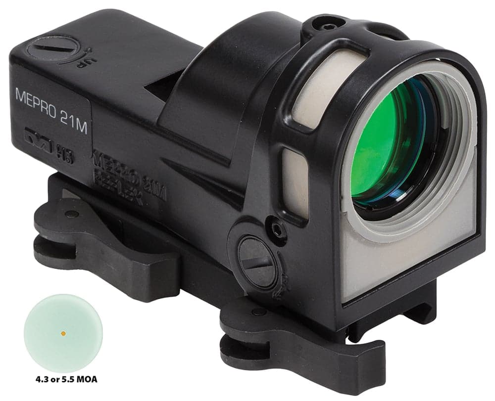 Meprolight MEPRO M21 1x30mm Day/Night Self Illuminated Reflex Sight, 4.3 MOA Dot - ML62621
