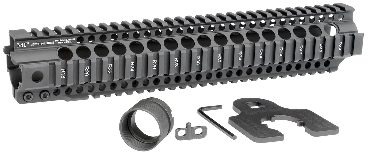 Midwest Industries MI Combat Rail T-Series 12.625" AR-15 1-Piece Free Float Handguard - MI-CRT12.625