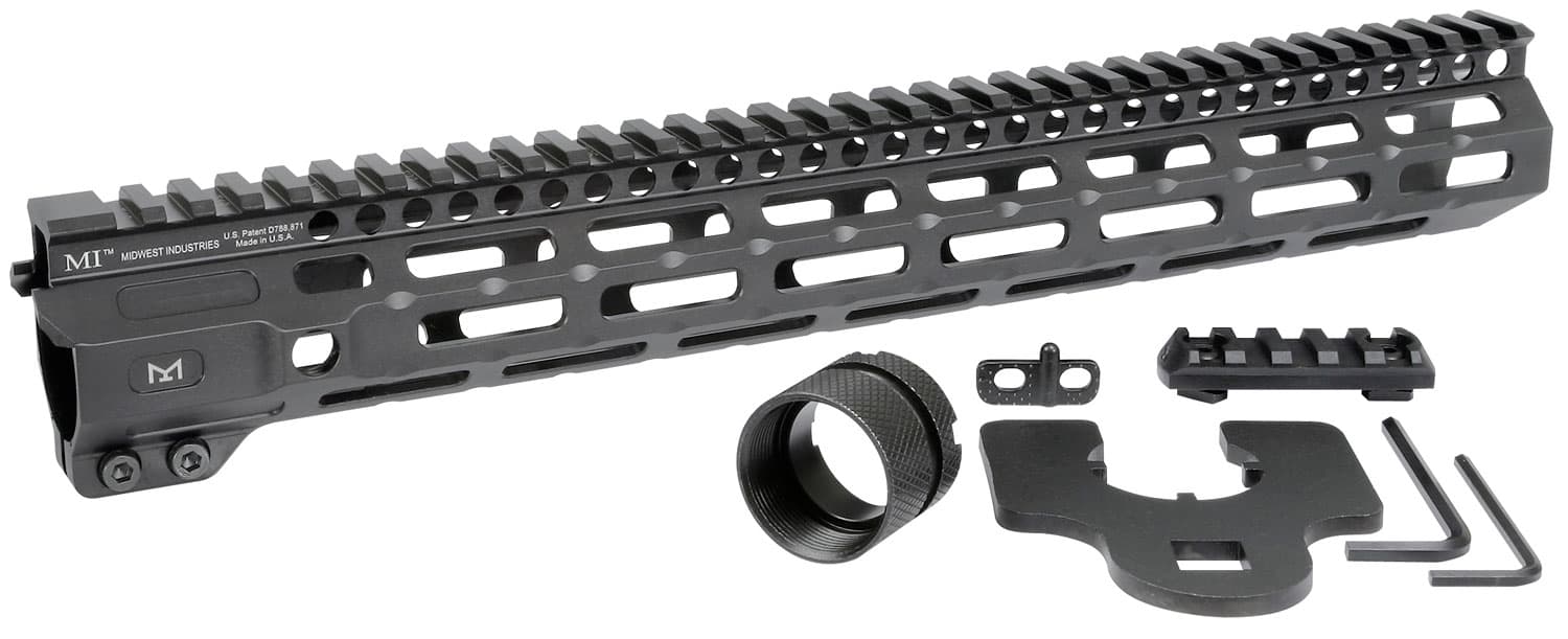 Midwest Industries MI Combat Rail 14" AR-15 1-Piece Free Float Handguard - MI-CRM14