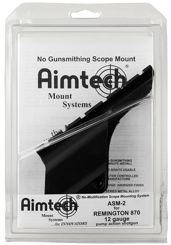 Aimtech Remington 870 12 Gauge Metal 1-Piece Dovetail Saddle Mount, Satin Black - ASM2
