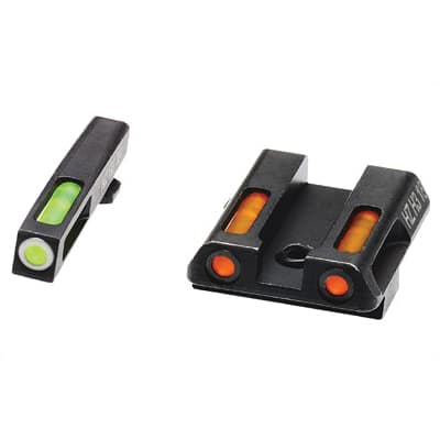 Hi-Viz LiteWave H3 Glock 42/43 Tritium Litepipe Night Sight Set, Green/Orange - GLN421