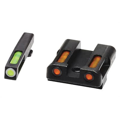 Hi-Viz LiteWave H3 Glock 17/19 Tritium Litepipe Night Sight Set, Green/Orange - GLN425