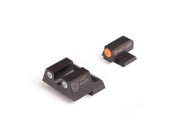 Night Fision Perfect Dot Tritium Night Sight Set with White "U" Notch Rear, Orange Front - GLK-001-007-OGWG